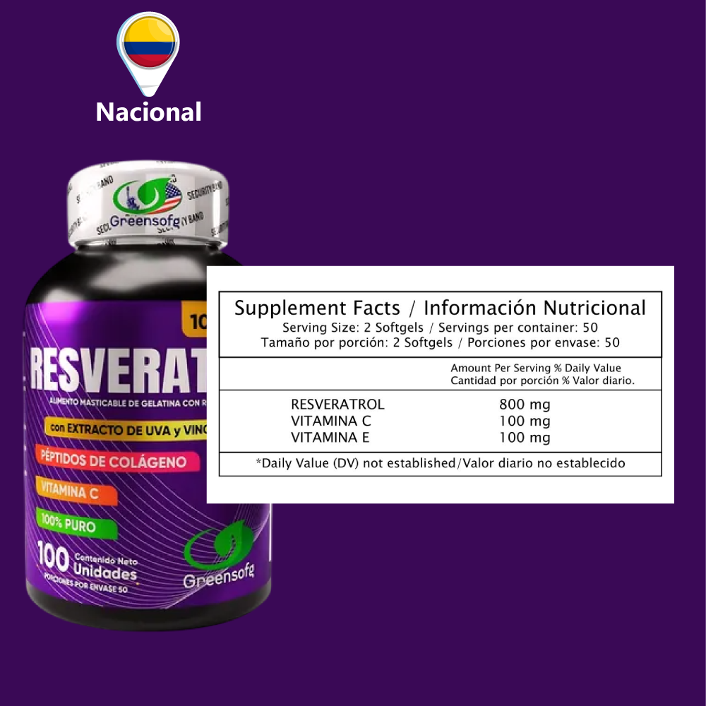 Tabla Nutricional Resveratrol Living Natural