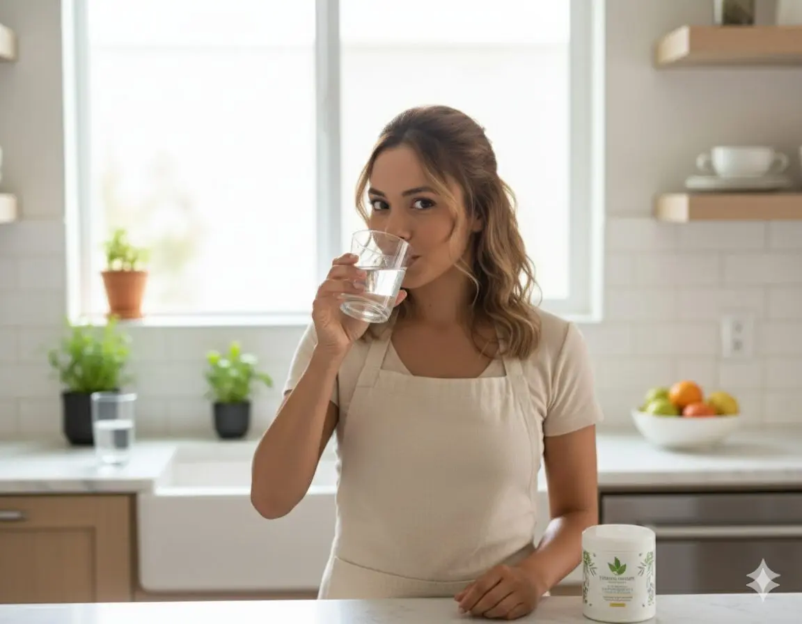 Mujer disfrutando su rutina de colágeno