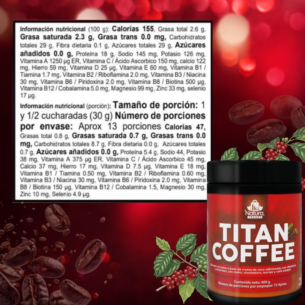Titan Coffee: Café energizante con maca, chontaduro y borojó - Image 3