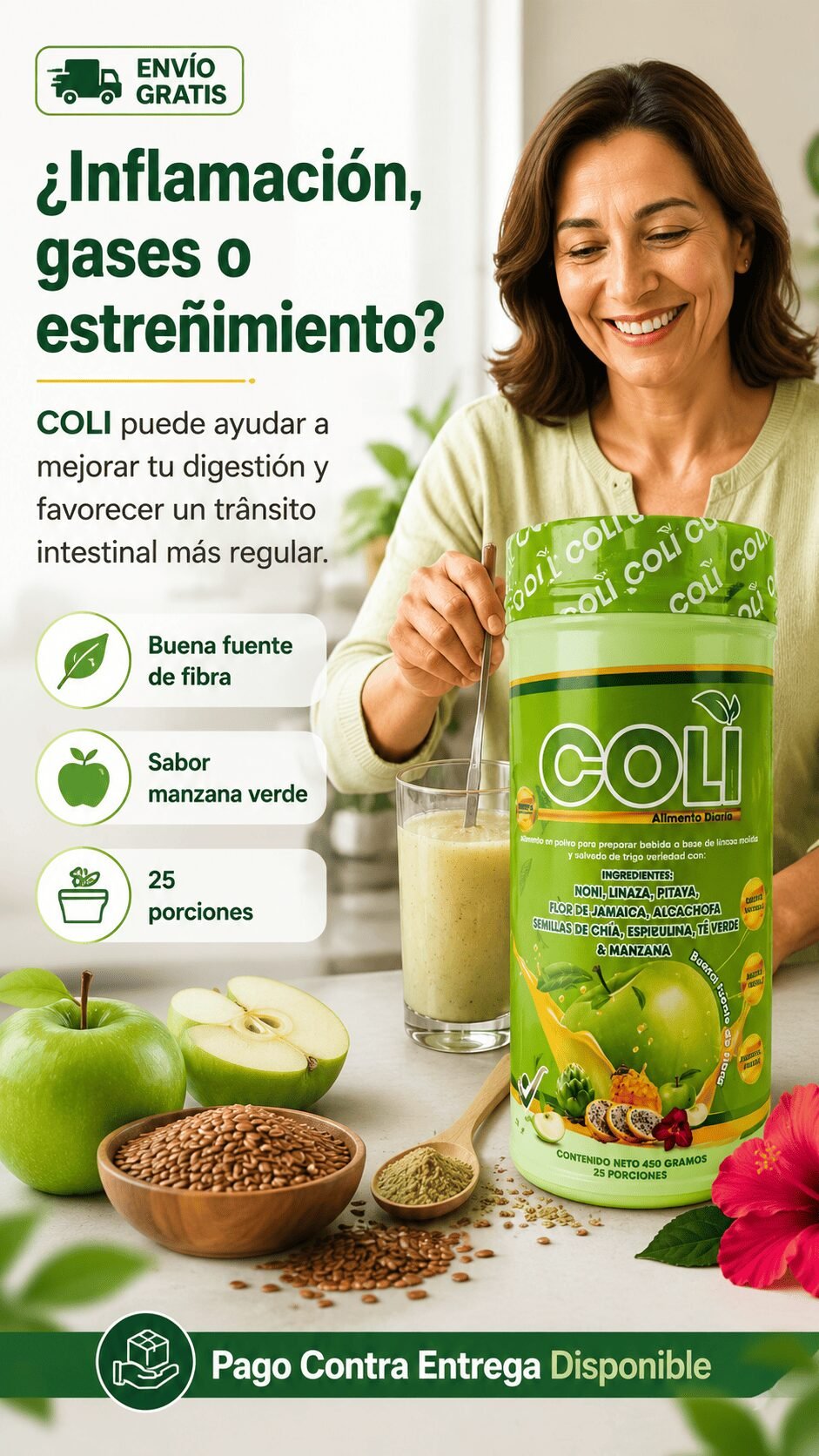 Coli Plus, fibra natural para el estreñimiento y colon irritable